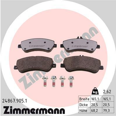 Klocki hamulcowe - komplet, rd:z 24867.905.1 ZIMMERMANN