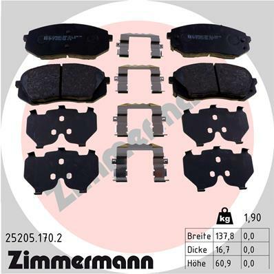 Klocki hamulcowe - komplet 25205.170.2 ZIMMERMANN