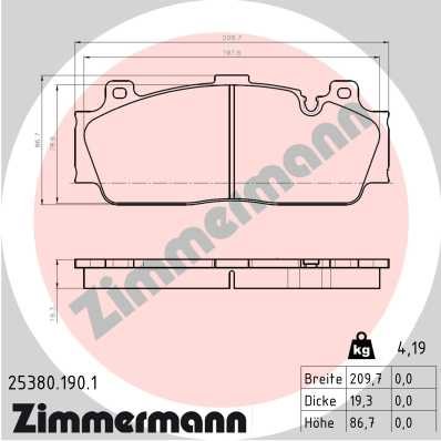 KLOCKI HAMULC. BMW 5 F10 M5 11-16 PRZÓD do BMW, 25380.190.1, ZIMMERMANN w ofercie sklepu e-autoparts.pl 