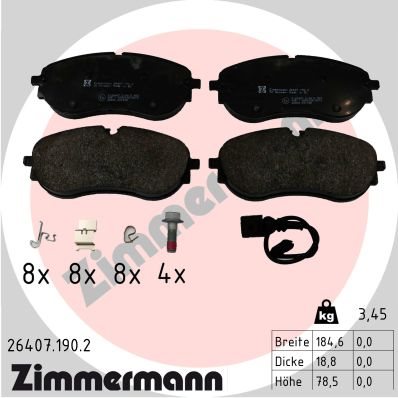 KLOCKI HAMULC. AUDI Q4 21- PRZÓD do Skody, 26407.190.2, ZIMMERMANN w ofercie sklepu e-autoparts.pl 