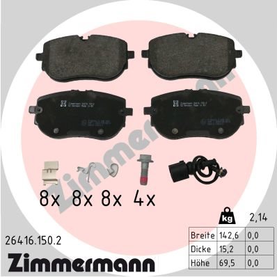 KLOCKI HAMULC. AUDI Q4 21- PRZÓD do Skody, 26416.150.2, ZIMMERMANN w ofercie sklepu e-autoparts.pl 