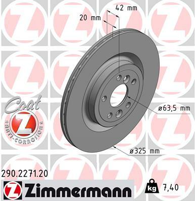 Tarcza hamulcowa, COAT Z 290.2271.20 ZIMMERMANN