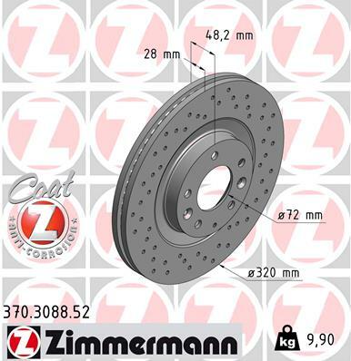 Tarcza hamulcowa, SPORT COAT Z 370.3088.52 ZIMMERMANN