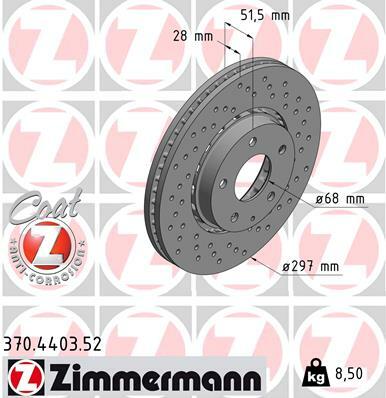 Tarcza hamulcowa, SPORT COAT Z 370.4403.52 ZIMMERMANN