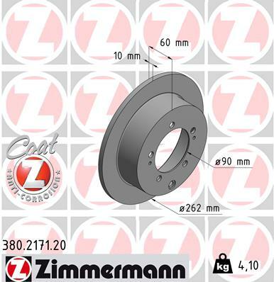 Tarcza hamulcowa, COAT Z 380.2171.20 ZIMMERMANN