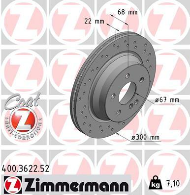 Tarcza hamulcowa, SPORT COAT Z 400.3622.52 ZIMMERMANN