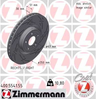 TARCZA HAMULC. MERCEDES W177 A-KLASA 18- PP do Mercedesa, 400.5541.55, ZIMMERMANN w ofercie sklepu e-autoparts.pl 