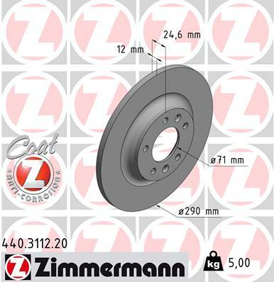 Tarcza hamulcowa, COAT Z 440.3112.20 ZIMMERMANN