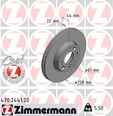 Tarcza hamulcowa, COAT Z 470.2441.20 ZIMMERMANN