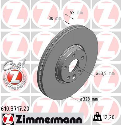 Tarcza hamulcowa, COAT Z 610.3717.20 ZIMMERMANN