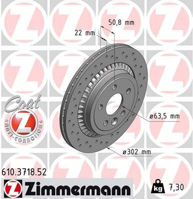 Tarcza hamulcowa, SPORT COAT Z 610.3718.52 ZIMMERMANN