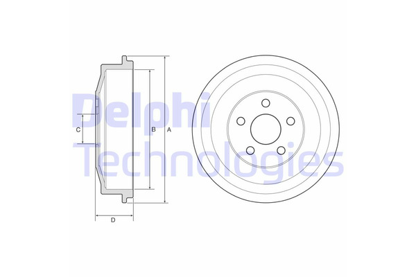 Bęben hamulcowy tył  do Chryslera, BF640, DELPHI w ofercie sklepu e-autoparts.pl 