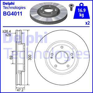 Tarcza hamulcowa BG4011 DELPHI
