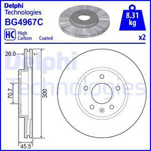 Tarcza hamulcowa BG4967C DELPHI