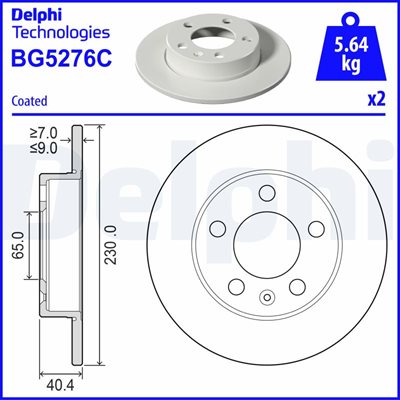 Tarcza hamulcowa do Skody, BG5276C, DELPHI w ofercie sklepu e-autoparts.pl 