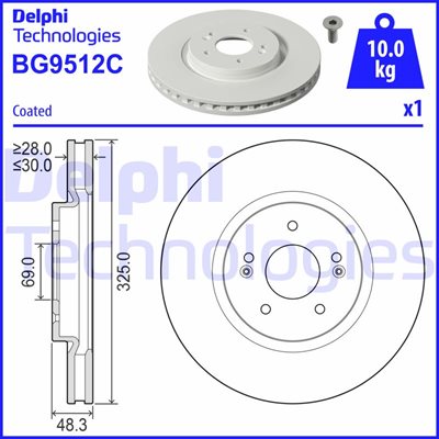Tarcza hamulcowa do Hyundia, BG9512C, DELPHI w ofercie sklepu e-autoparts.pl 
