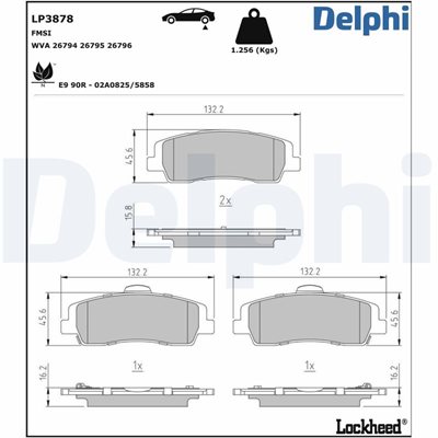 Klocki hamulcowe kpl. do Hyundia, LP3878, DELPHI w ofercie sklepu e-autoparts.pl 