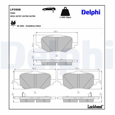 Klocki hamulcowe kpl. do Mazdy, LP3908, DELPHI w ofercie sklepu e-autoparts.pl 