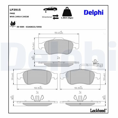 Klocki hamulcowe kpl. do Mercedesa, LP3915, DELPHI w ofercie sklepu e-autoparts.pl 
