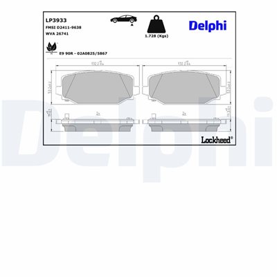 Klocki hamulcowe kpl. do Jeepa, LP3933, DELPHI w ofercie sklepu e-autoparts.pl 