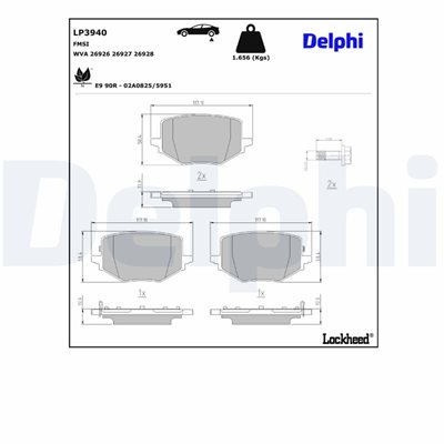 Klocki hamulcowe kpl. do Nissana, LP3940, DELPHI w ofercie sklepu e-autoparts.pl 