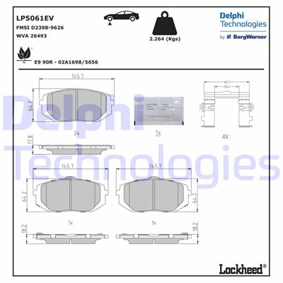 Klocki hamulcowe kpl. do Hyundia, LP5061EV, DELPHI w ofercie sklepu e-autoparts.pl 